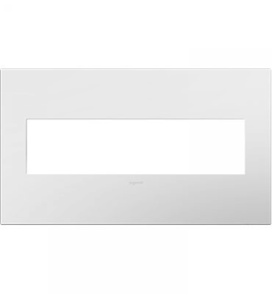 Adorne® Gloss White-on-White Four-Gang Screwless Wall Plate with Microban®