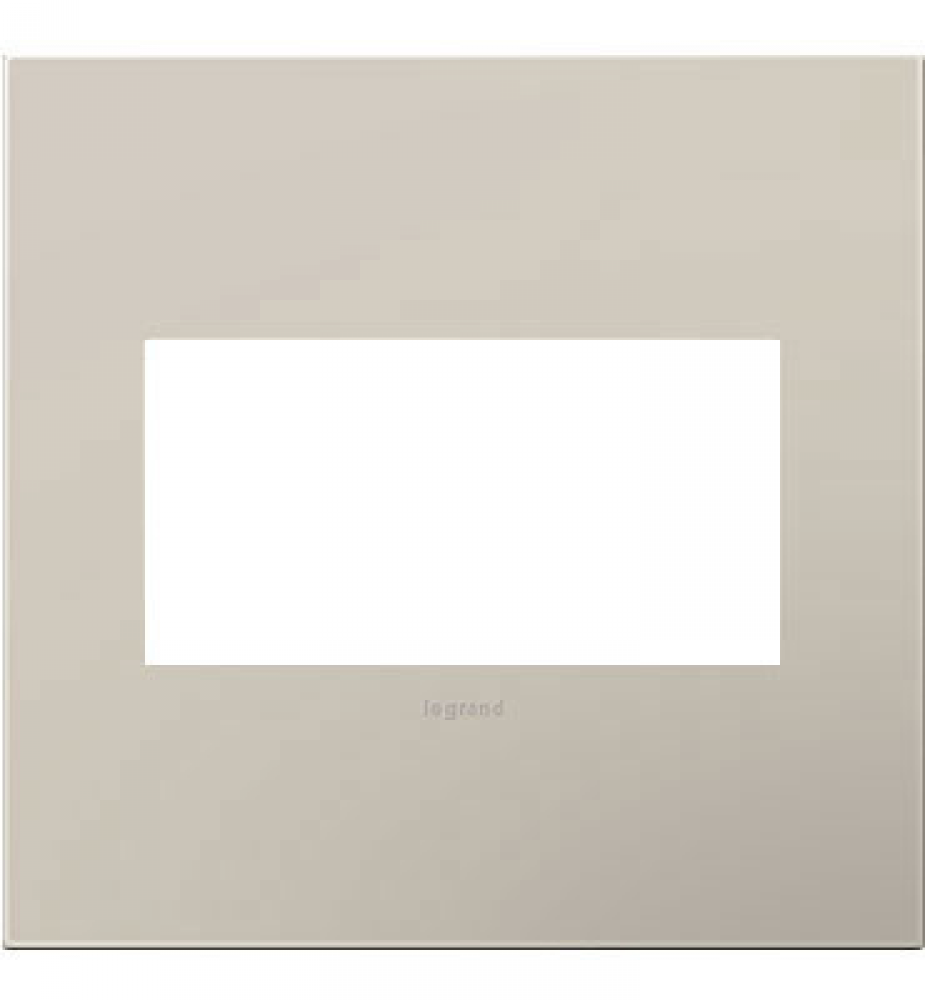 Adorne® Greige Two-Gang Screwless Wall Plate