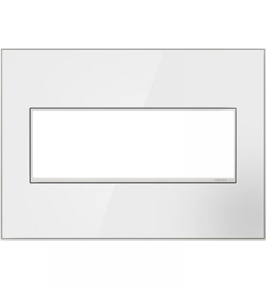 Adorne® Mirror White Three-Gang Screwless Wall Plate