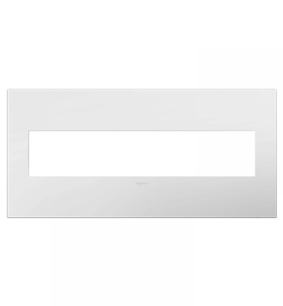 Adorne® Gloss White Five-Gang Screwless Wall Plate with Microban®