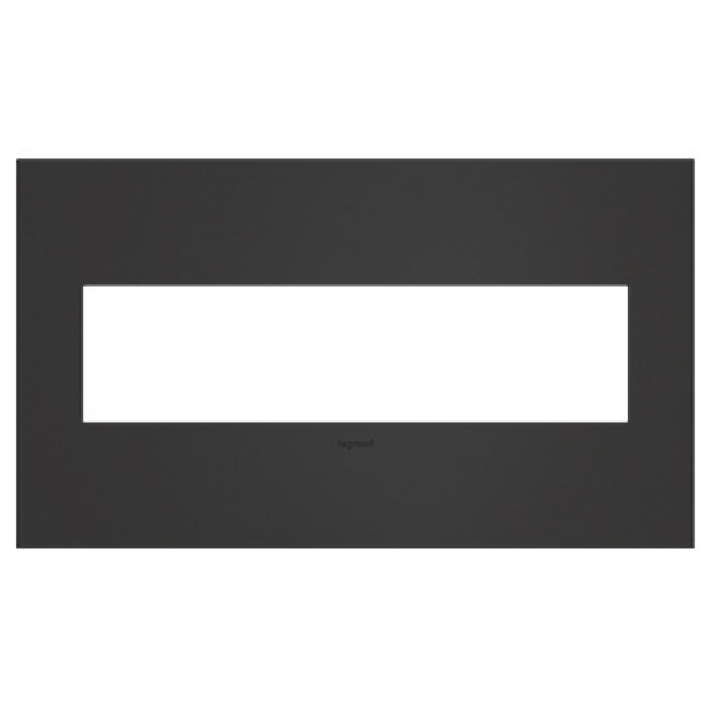 Adorne® Satin Black Four-Gang Screwless Wall Plate