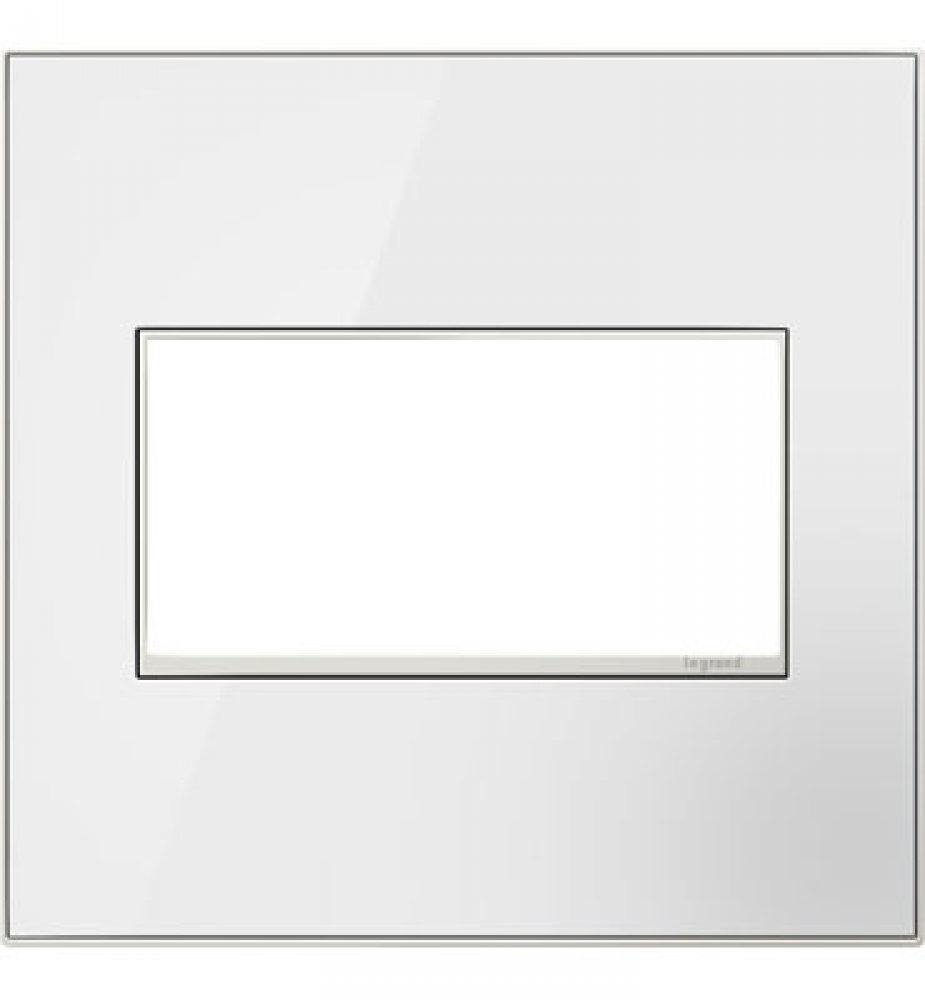 Adorne® Mirror White Two-Gang Screwless Wall Plate