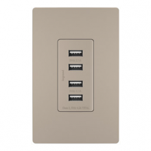 Legrand TM8USB4NICC6 - radiant? Quad USB Charger, Nickel