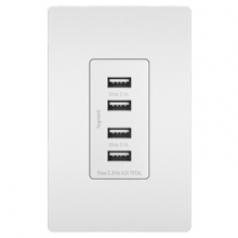 Legrand TM8USB4WCC6 - radiant? Quad USB Charger, White