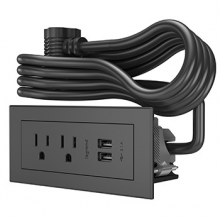 Legrand RDZBK10 - Furniture Power Basic Power Unit with 10' Cord- Black