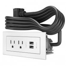 Legrand RDZWH10 - Furniture Power Basic Power Unit with 10' Cord - White