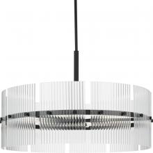  P400389-31M - Seville Collection Six-Light Matte Black Contemporary Chandelier