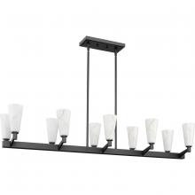  P400396-31M - Tosca Collection Ten-Light Matte Black Modern Luxe Linear Chandelier