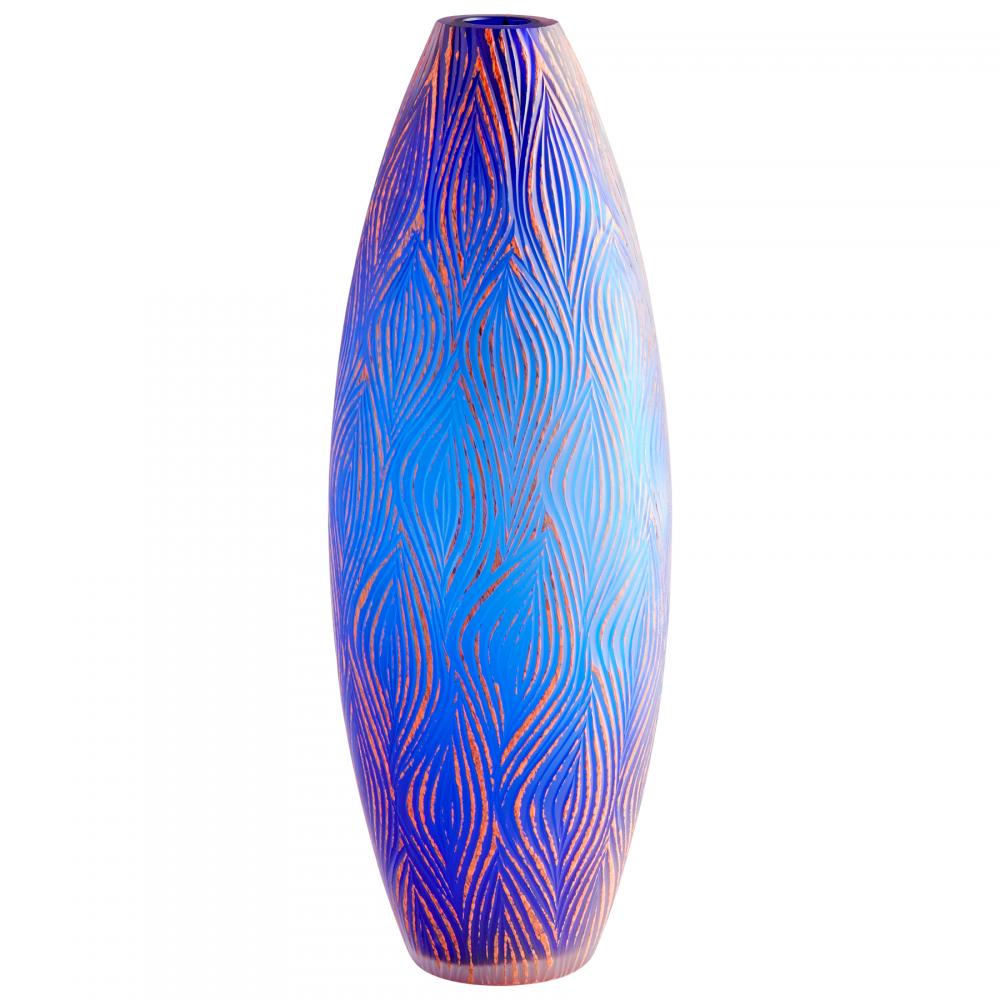 Fused Groove Vase | Blue