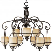 Maxim 11745WSMA - Nine Light Wilshire Glass Mahogany Up Chandelier