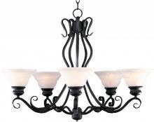 Maxim 2665MRBZ - Five Light Bronze Marble Glass Up Chandelier