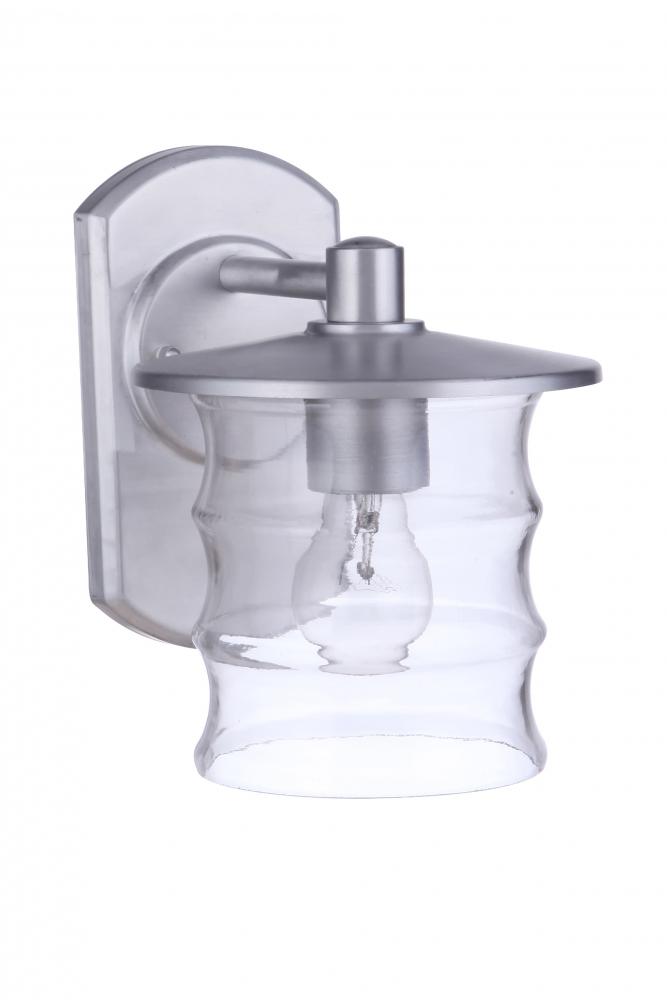 Canon 1 Light Small Outdoor Wall Lantern in Satin Aluminum