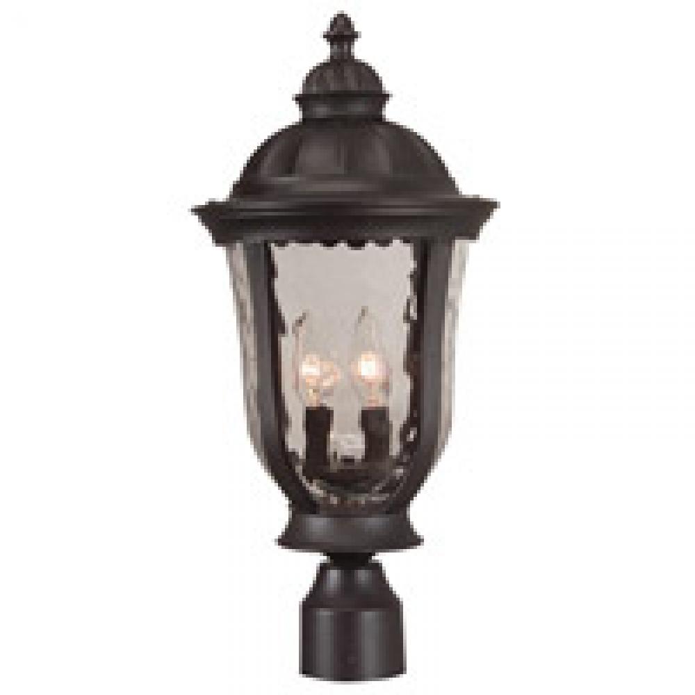 Frances 3 Light Outdoor Post Mount in Oiled Bronze Outdoor