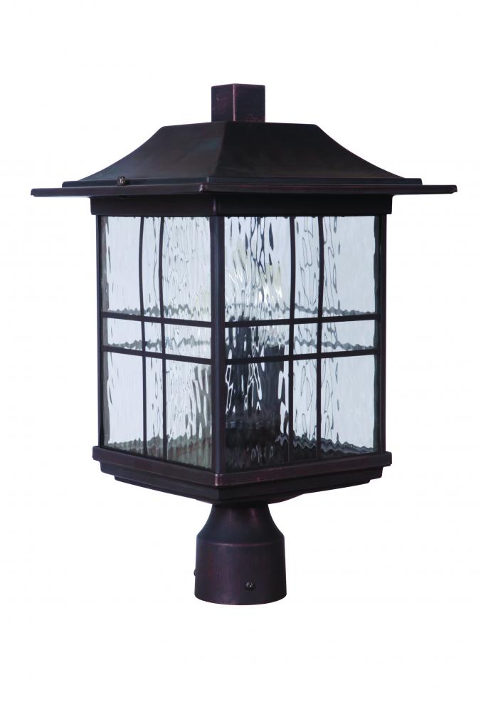 Dorset 3 Light Outdoor Post Mount in Aged Bronze Brushed