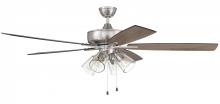 Craftmade S104BNK5-60DWGWN - 60" Super Pro 104 in Brushed Polished Nickel w/ Driftwood/Grey Walnut Blades