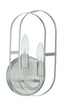 Craftmade 12806BNK2 - Mindful 2 Light Sconce in Brushed Polished Nickel