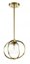 Craftmade 45591-SB - Piltz 1 Light Mini Pendant in Satin Brass