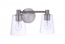 Craftmade 12615BNK2 - Emilio 2 Light Vanity in Brushed Polished Nickel