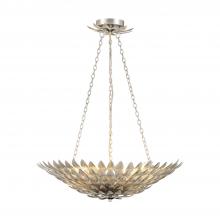  517-SA - Broche 6 Light Antique Silver Chandelier