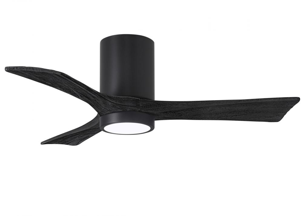 Irene-3HLK three-blade flush mount paddle fan in Matte Black finish with 42” solid matte black w