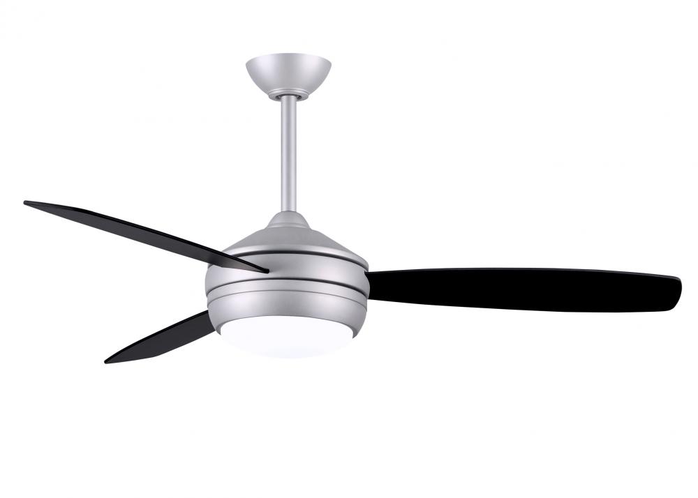 T-24 52" Ceiling Fan in Brushed Nickel and reversible Old Oak/Matte Black Blades