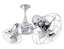  DD-CR-MTL - Duplo Dinamico 360” rotational dual head ceiling fan in Polished Chrome finish with Metal blades