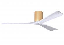 Matthews Fan Company IR3H-LM-MWH-60 - Irene-3H three-blade flush mount paddle fan in Light Maple finish with 60” Matte White tone blad