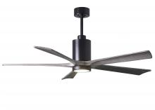 Matthews Fan Company PA5-BK-BW-60 - Patricia-5 five-blade ceiling fan in Matte Black finish with 60” solid barn wood tone blades and