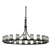 Justice Design Group WGL-8716-10-GRCB-MBLK-LED21-14700 - Dakota 21-Light 1-Tier Ring LED Chandelier