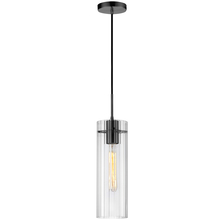 Dainolite PTA-51P-CFF-MB - 1LT Incand Pendant, MB w/ CLR Fluted Glass