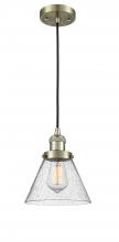 Innovations Lighting 201C-AB-G44 - Cone - 1 Light - 8 inch - Antique Brass - Cord hung - Mini Pendant