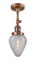 Innovations Lighting 201F-AC-G165-LED - Geneseo - 1 Light - 7 inch - Antique Copper - Semi-Flush Mount