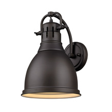 Golden 3602-1W RBZ-RBZ - Duncan 1 Light Wall Sconce in Rubbed Bronze with a Rubbed Bronze Shade