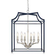  8401-6P PW-NVY - Leighton 6 Light Pendant