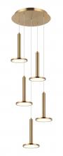 Matteo Lighting C37705AG - 5 LT LED "EXTRATERRESTRIAL" AGED GOLD PENDANT