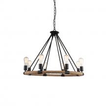  9671P33-8-101 - Ganges 8 Light Up Chandelier With Black Finish