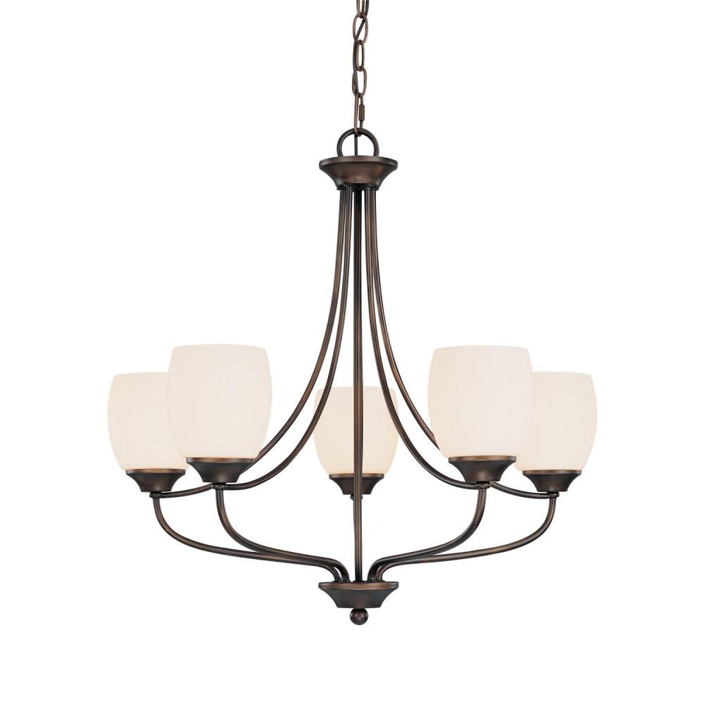 Five Light Burnished Bronze Up Chandelier