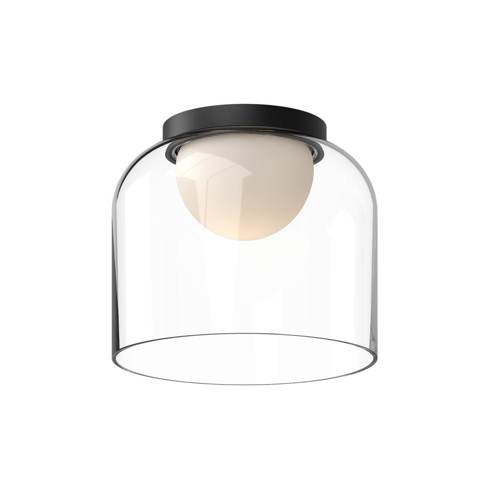 Cedar 8-in Black/Clear LED Flush Mount