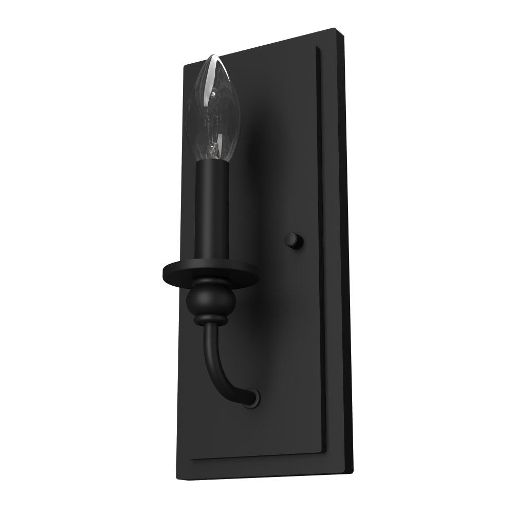 Hunter Southcrest Flat Matte Black 1 Light Sconce Wall Light Fixture