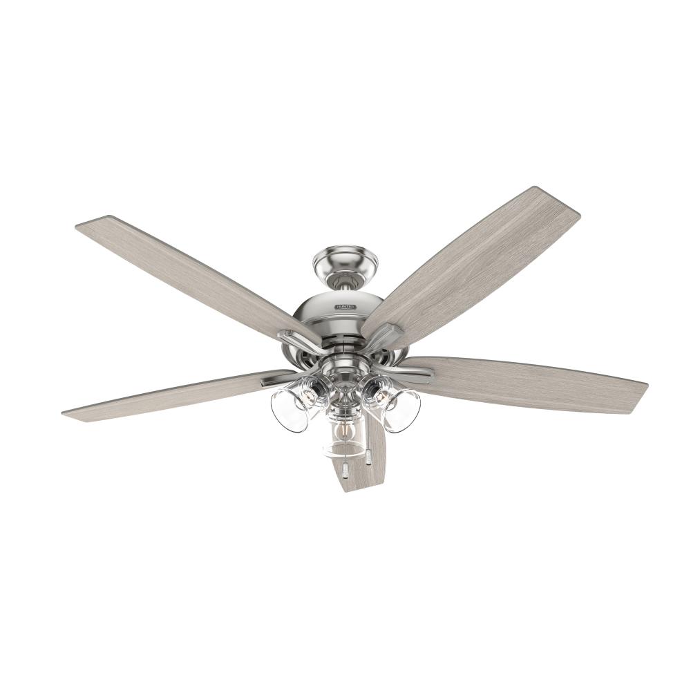 Hunter 60 inch Dondra ENERGY STAR® Brushed Nickel Ceiling Fan with LED Light Kit and Pull Chain