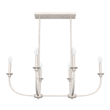 Hunter 19645 - Hunter Southcrest Distressed White 6 Light Large Chandelier Ceiling Light Fixture