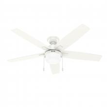 Hunter 52773 - Hunter 52 Inch Anisten Fresh White Ceiling Fan With LED Light Kit And Pull Chain