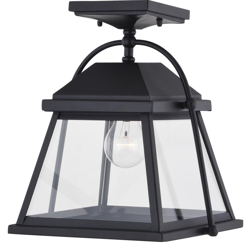 Lexington 10.75. in. W Outdoor Semi-Flush Mount Textured Black