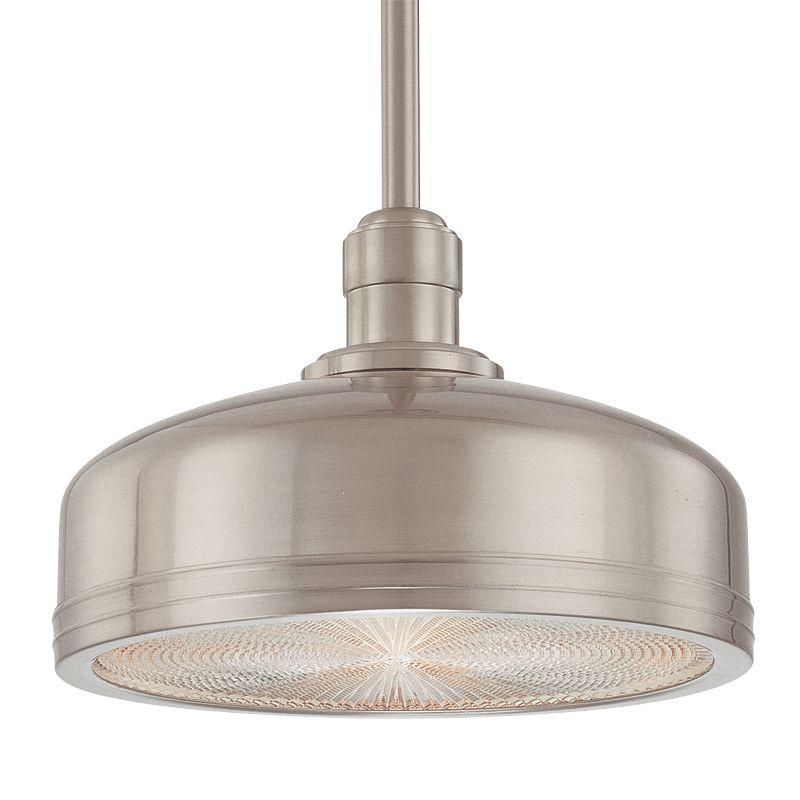 One Light Satin Nickel Down Pendant