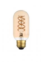  T14LED302-6PK - LED Decorative Helix Vertical 2000k Nostaligic Filament 6 Watts 300 Lumens Amber Tint T14 Light