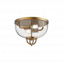 Alora Lighting FM461102AG - Lancaster 13-in Aged Gold 2 Lights Flush Mount