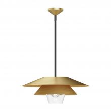 Alora Lighting PD475120BGCL - Tetsu 20-in Brushed Gold/Clear Glass 1 Light Pendant