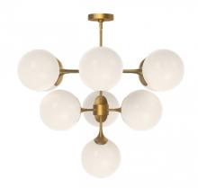 Alora Lighting CH505335AGOP - Nouveau 35-in Aged Gold/Opal Matte Glass 10 Lights Chandeliers