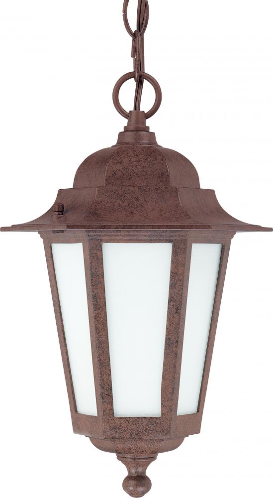 1-Light Outdoor Hanging Lantern with Photocell in Old Bronze Finish and Frosted Glass. (1) 13W GU24