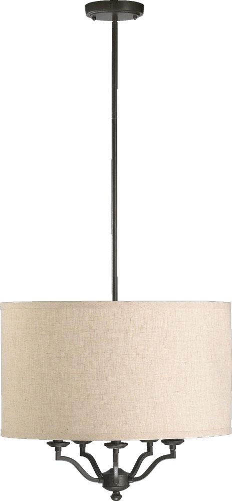 Linen Drum 5 Light Pendant